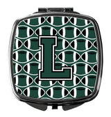 Letter L Football Green and White Compact Mirror CJ1071-LSCM by Caroline's Treasures