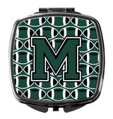 Letter M Football Green and White Compact Mirror CJ1071-MSCM by Caroline's Treasures