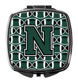 Letter N Football Green and White Compact Mirror CJ1071-NSCM by Caroline's Treasures