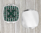 Letter X Football Green and White Compact Mirror CJ1071-XSCM by Caroline's Treasures