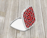 Letter E Football Red, Black and White Compact Mirror CJ1073-ESCM by Caroline's Treasures