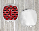 Letter I Football Red, Black and White Compact Mirror CJ1073-ISCM by Caroline's Treasures