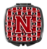 Letter N Football Red, Black and White Compact Mirror CJ1073-NSCM by Caroline's Treasures