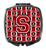 Letter S Football Red, Black and White Compact Mirror CJ1073-SSCM by Caroline's Treasures