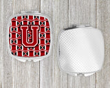 Letter U Football Red, Black and White Compact Mirror CJ1073-USCM by Caroline's Treasures