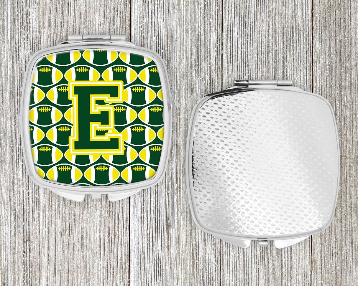 Letter E Football Green and Yellow Compact Mirror CJ1075-ESCM by Caroline's Treasures