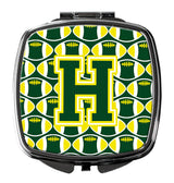 Letter H Football Green and Yellow Compact Mirror CJ1075-HSCM by Caroline's Treasures