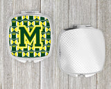 Letter M Football Green and Yellow Compact Mirror CJ1075-MSCM by Caroline's Treasures