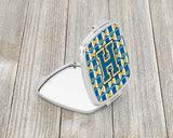 Letter H Football Blue and Gold Compact Mirror CJ1077-HSCM by Caroline's Treasures