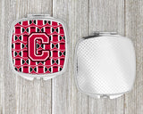 Letter C Football Crimson and White Compact Mirror CJ1079-CSCM by Caroline's Treasures