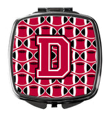 Letter D Football Crimson and White Compact Mirror CJ1079-DSCM by Caroline's Treasures