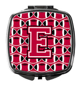 Letter E Football Crimson and White Compact Mirror CJ1079-ESCM by Caroline's Treasures