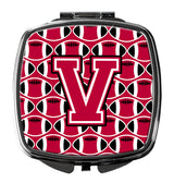 Letter V Football Crimson and White Compact Mirror CJ1079-VSCM by Caroline's Treasures