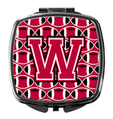 Letter W Football Crimson and White Compact Mirror CJ1079-WSCM by Caroline's Treasures