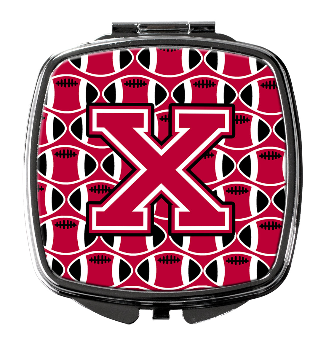 Letter X Football Crimson and White Compact Mirror CJ1079-XSCM by Caroline's Treasures