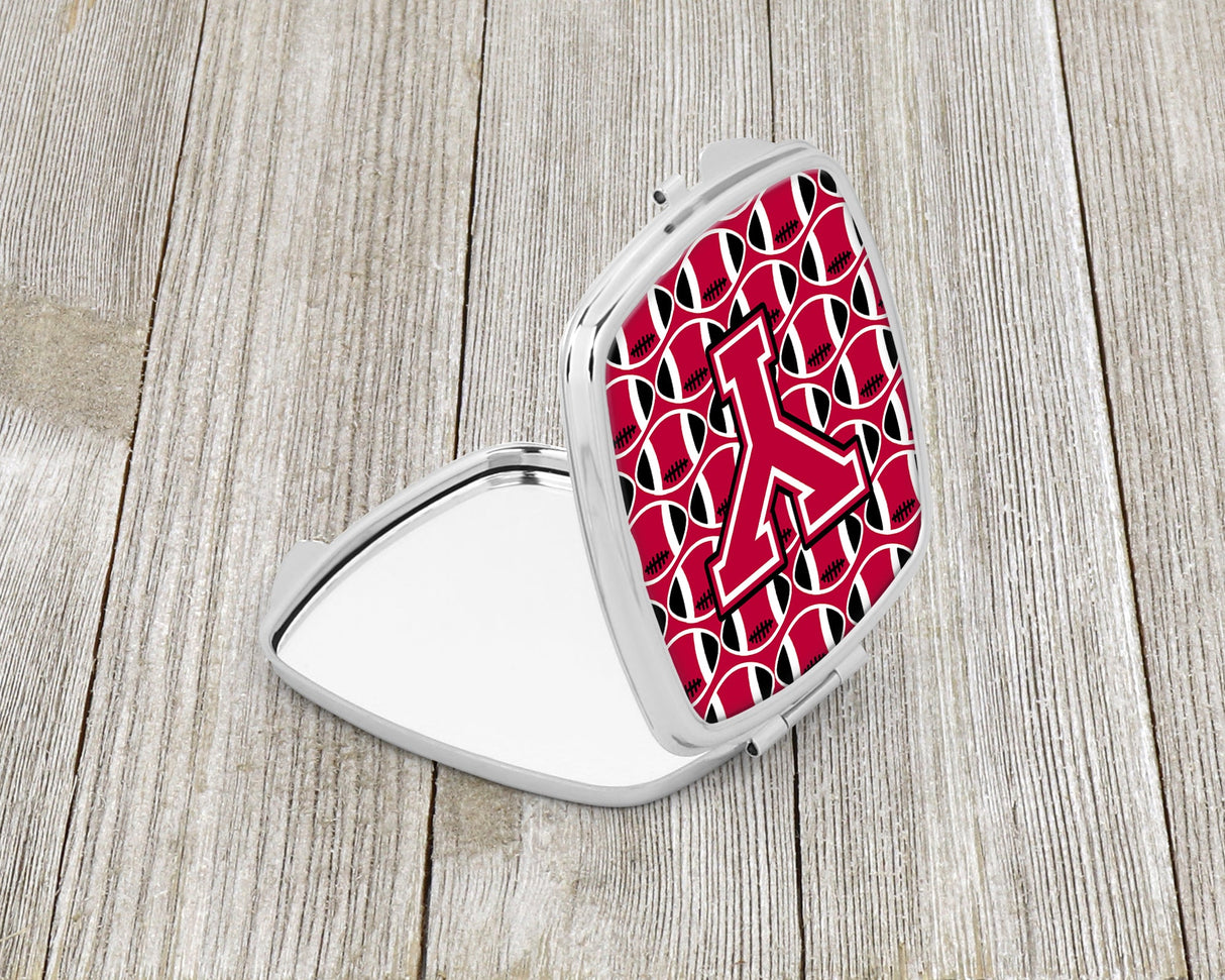 Letter Y Football Crimson and White Compact Mirror CJ1079-YSCM by Caroline's Treasures