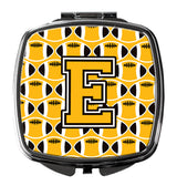 Letter E Football Black, Old Gold and White Compact Mirror CJ1080-ESCM by Caroline's Treasures