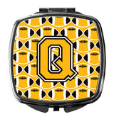 Letter Q Football Black, Old Gold and White Compact Mirror CJ1080-QSCM by Caroline's Treasures