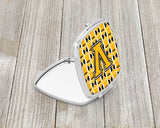 Letter V Football Black, Old Gold and White Compact Mirror CJ1080-VSCM by Caroline's Treasures