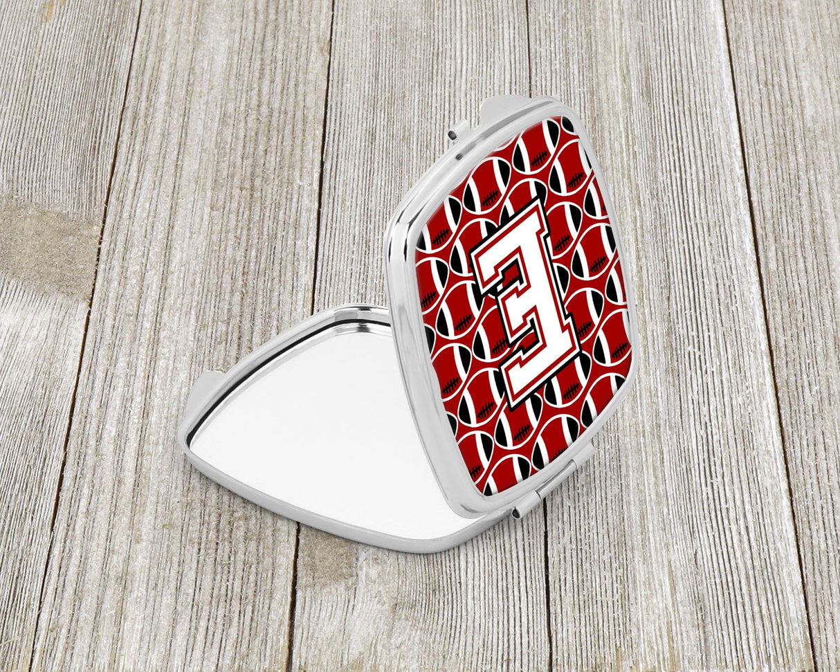 Letter E Football Cardinal and White Compact Mirror CJ1082-ESCM by Caroline's Treasures