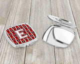 Letter E Football Cardinal and White Compact Mirror CJ1082-ESCM by Caroline's Treasures