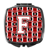 Letter F Football Cardinal and White Compact Mirror CJ1082-FSCM by Caroline's Treasures