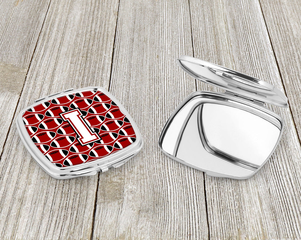 Letter I Football Cardinal and White Compact Mirror CJ1082-ISCM by Caroline's Treasures