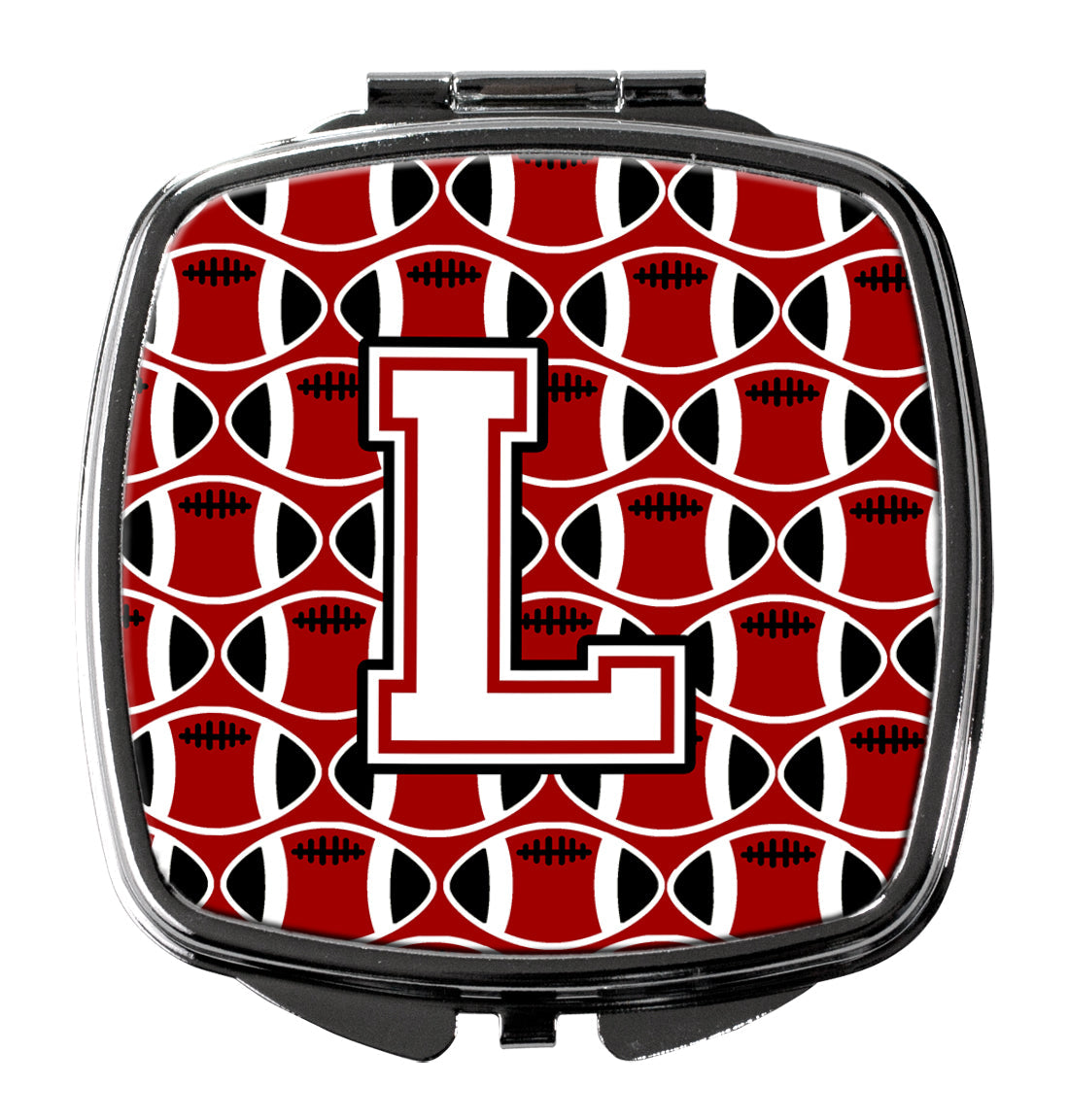 Letter L Football Cardinal and White Compact Mirror CJ1082-LSCM by Caroline's Treasures