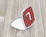 Letter L Football Cardinal and White Compact Mirror CJ1082-LSCM by Caroline's Treasures