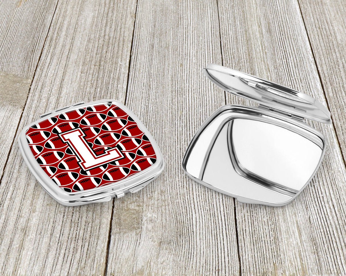 Letter L Football Cardinal and White Compact Mirror CJ1082-LSCM by Caroline's Treasures