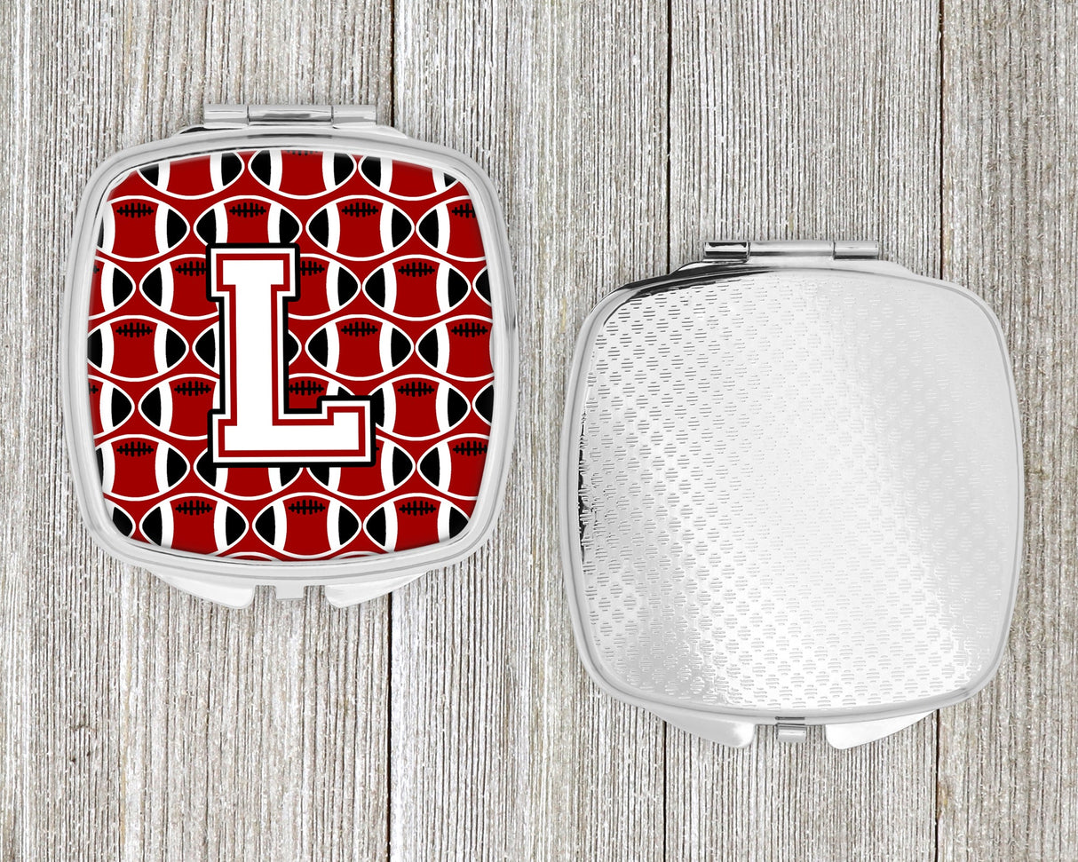 Letter L Football Cardinal and White Compact Mirror CJ1082-LSCM by Caroline's Treasures