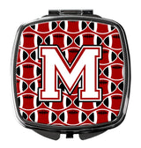 Letter M Football Cardinal and White Compact Mirror CJ1082-MSCM by Caroline's Treasures