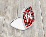 Letter M Football Cardinal and White Compact Mirror CJ1082-MSCM by Caroline's Treasures