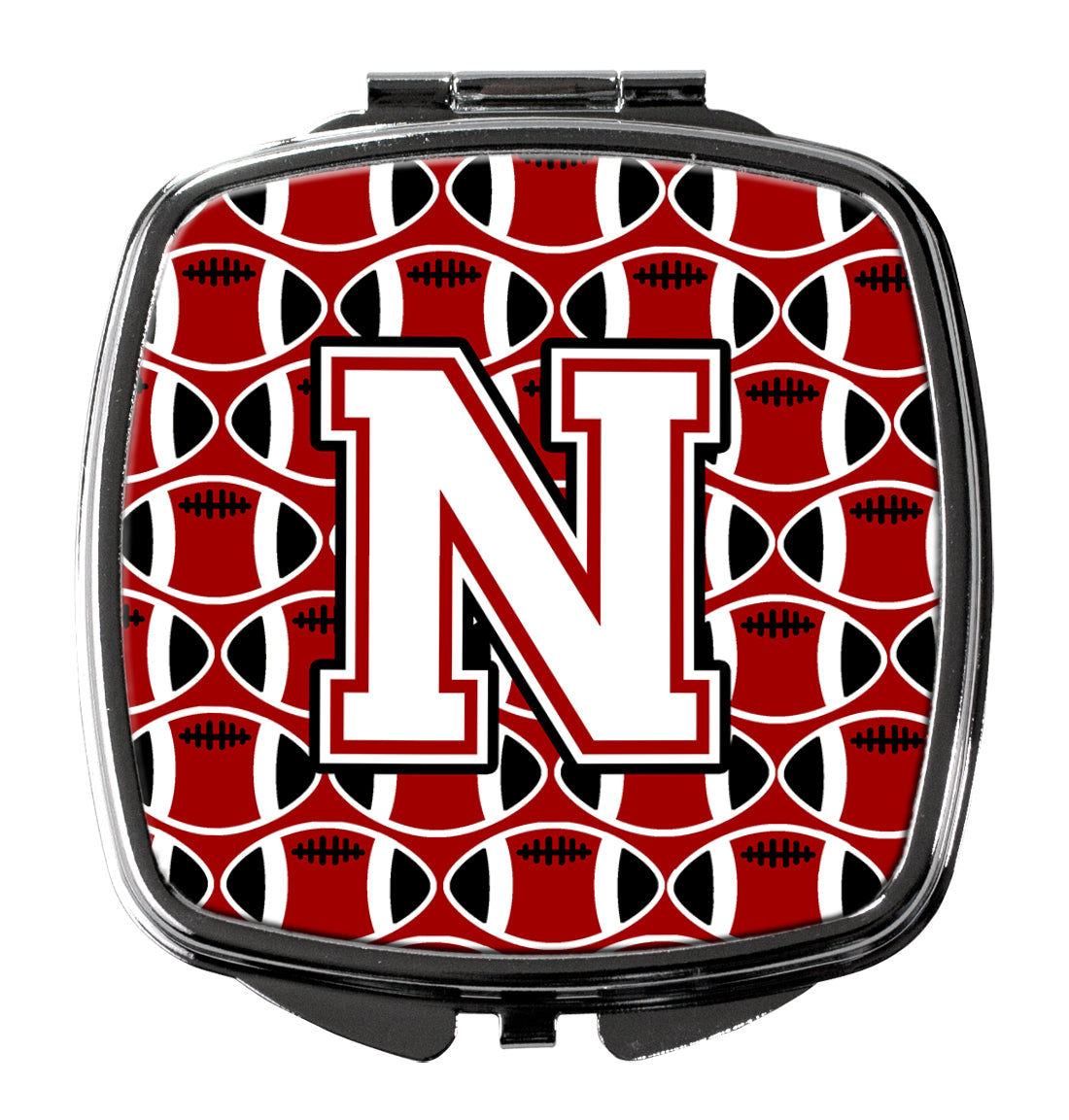 Letter N Football Cardinal and White Compact Mirror CJ1082-NSCM by Caroline's Treasures