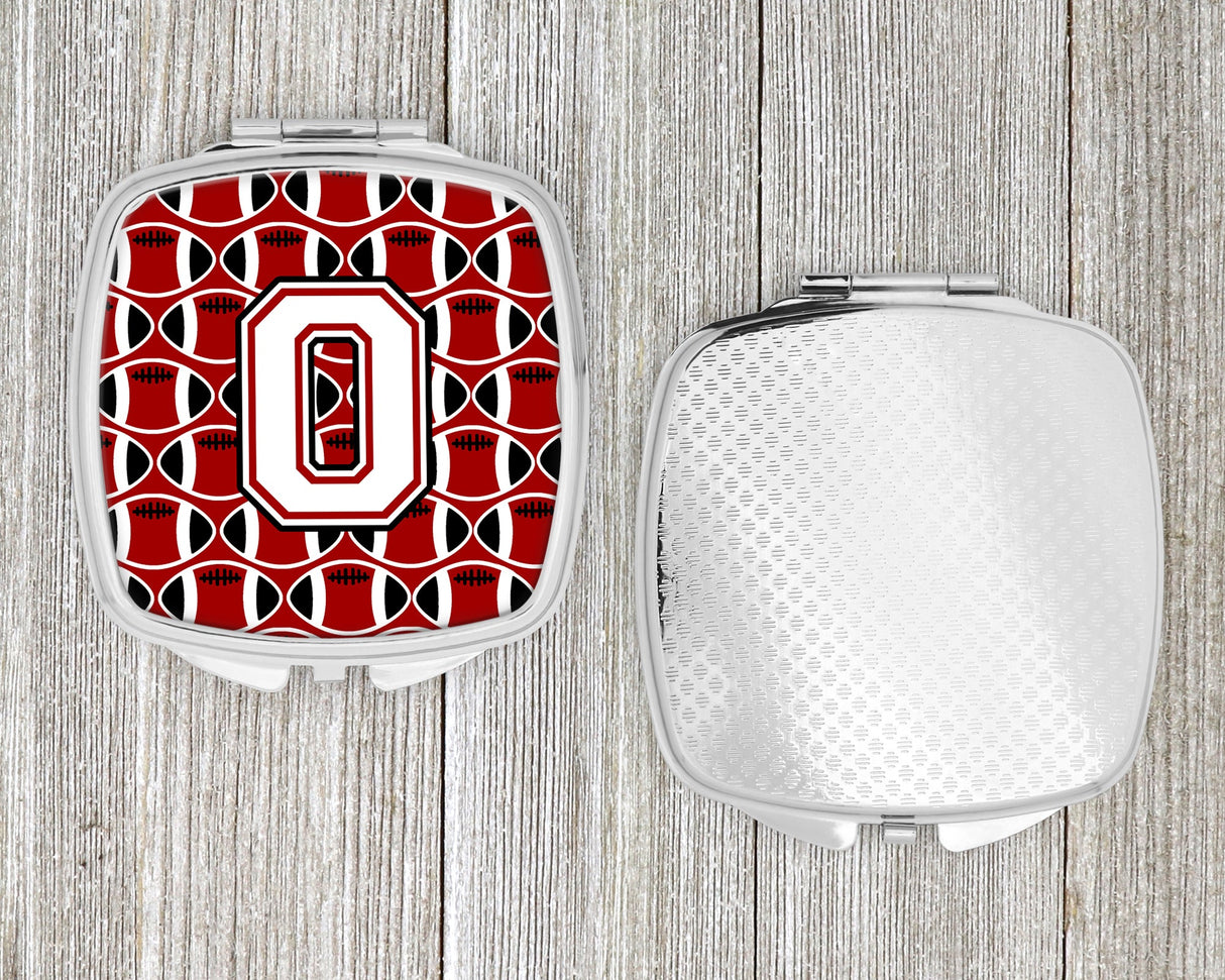 Letter O Football Cardinal and White Compact Mirror CJ1082-OSCM by Caroline's Treasures