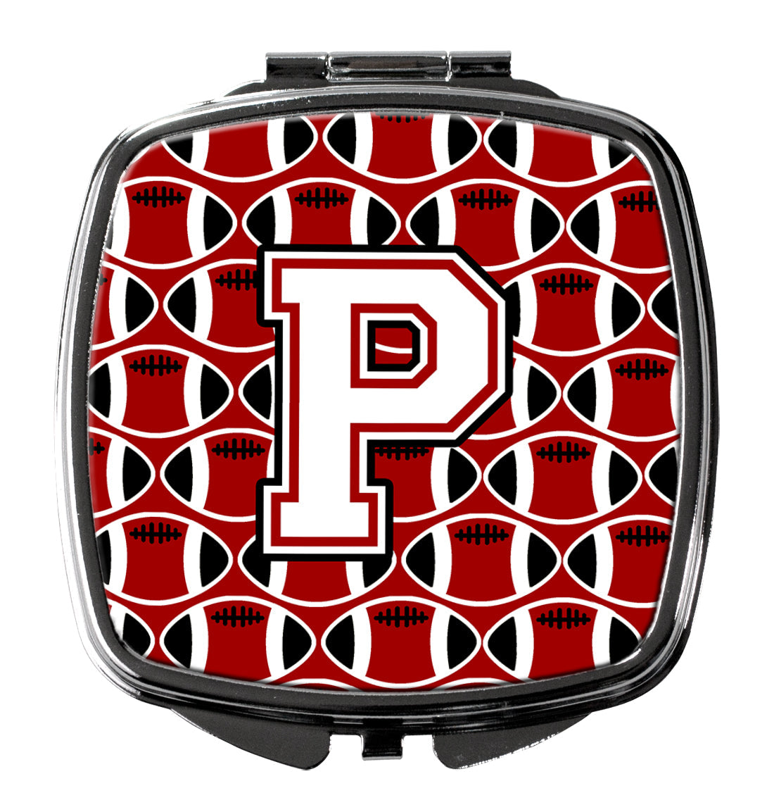 Letter P Football Cardinal and White Compact Mirror CJ1082-PSCM by Caroline's Treasures