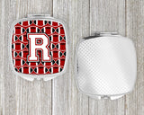 Letter R Football Cardinal and White Compact Mirror CJ1082-RSCM by Caroline's Treasures