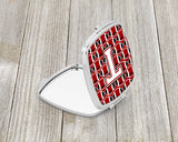 Letter T Football Cardinal and White Compact Mirror CJ1082-TSCM by Caroline's Treasures