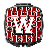 Letter W Football Cardinal and White Compact Mirror CJ1082-WSCM by Caroline's Treasures