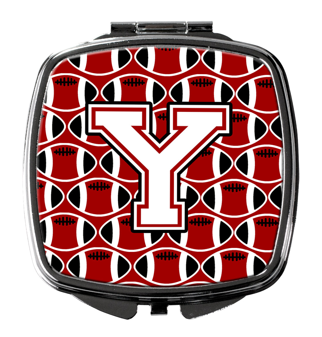 Letter Y Football Cardinal and White Compact Mirror CJ1082-YSCM by Caroline's Treasures