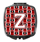 Letter Z Football Cardinal and White Compact Mirror CJ1082-ZSCM by Caroline's Treasures