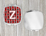 Letter Z Football Cardinal and White Compact Mirror CJ1082-ZSCM by Caroline's Treasures