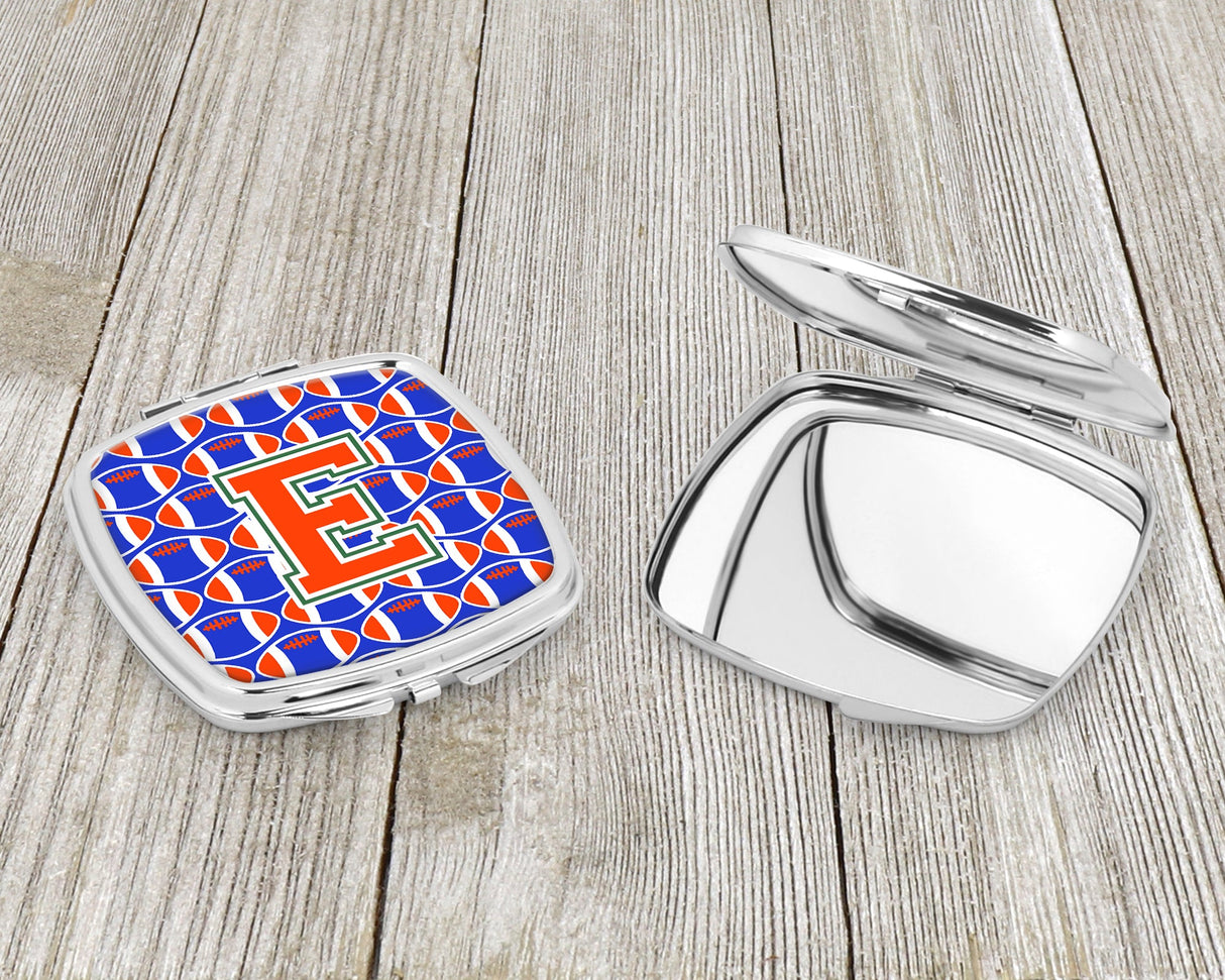 Letter E Football Green, Blue and Orange Compact Mirror CJ1083-ESCM by Caroline's Treasures