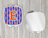 Letter E Football Green, Blue and Orange Compact Mirror CJ1083-ESCM by Caroline's Treasures