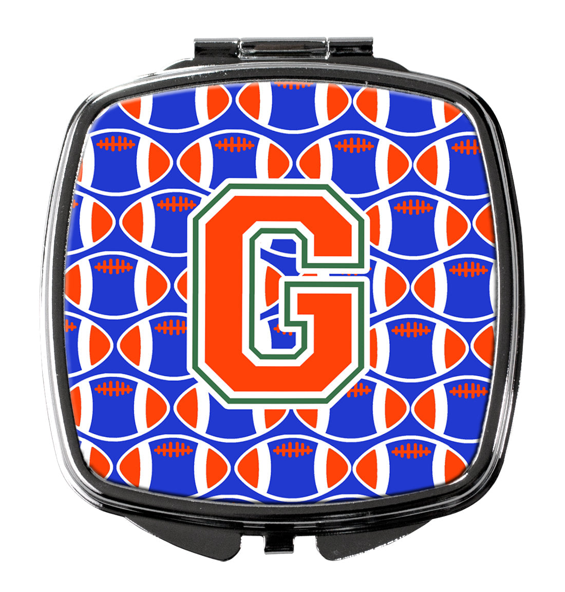 Letter G Football Green, Blue and Orange Compact Mirror CJ1083-GSCM by Caroline's Treasures