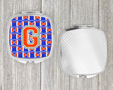 Letter G Football Green, Blue and Orange Compact Mirror CJ1083-GSCM by Caroline's Treasures