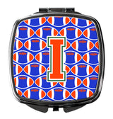 Letter I Football Green, Blue and Orange Compact Mirror CJ1083-ISCM by Caroline's Treasures