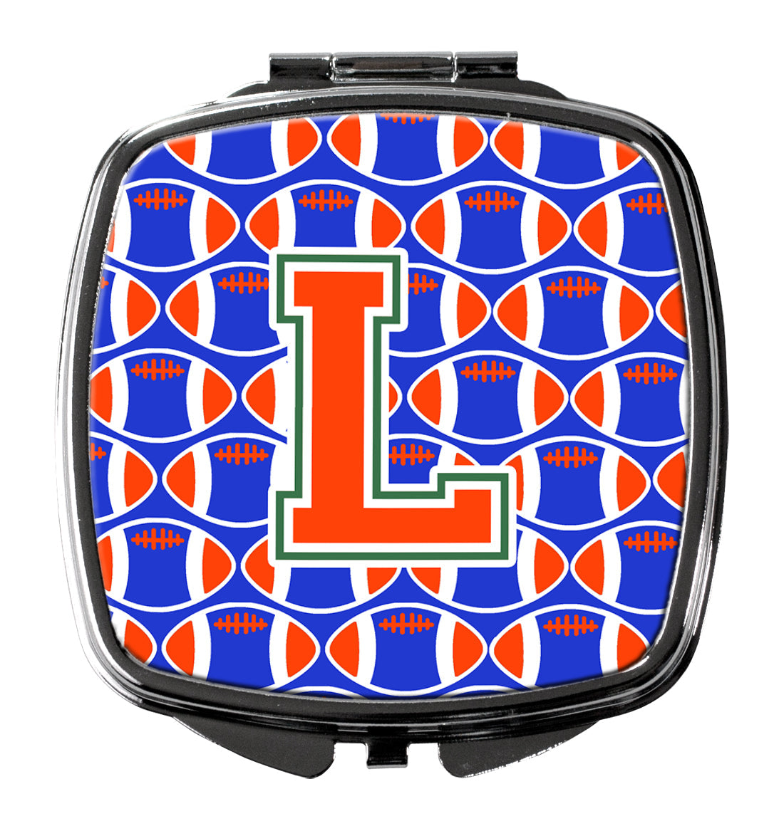 Letter L Football Green, Blue and Orange Compact Mirror CJ1083-LSCM by Caroline's Treasures