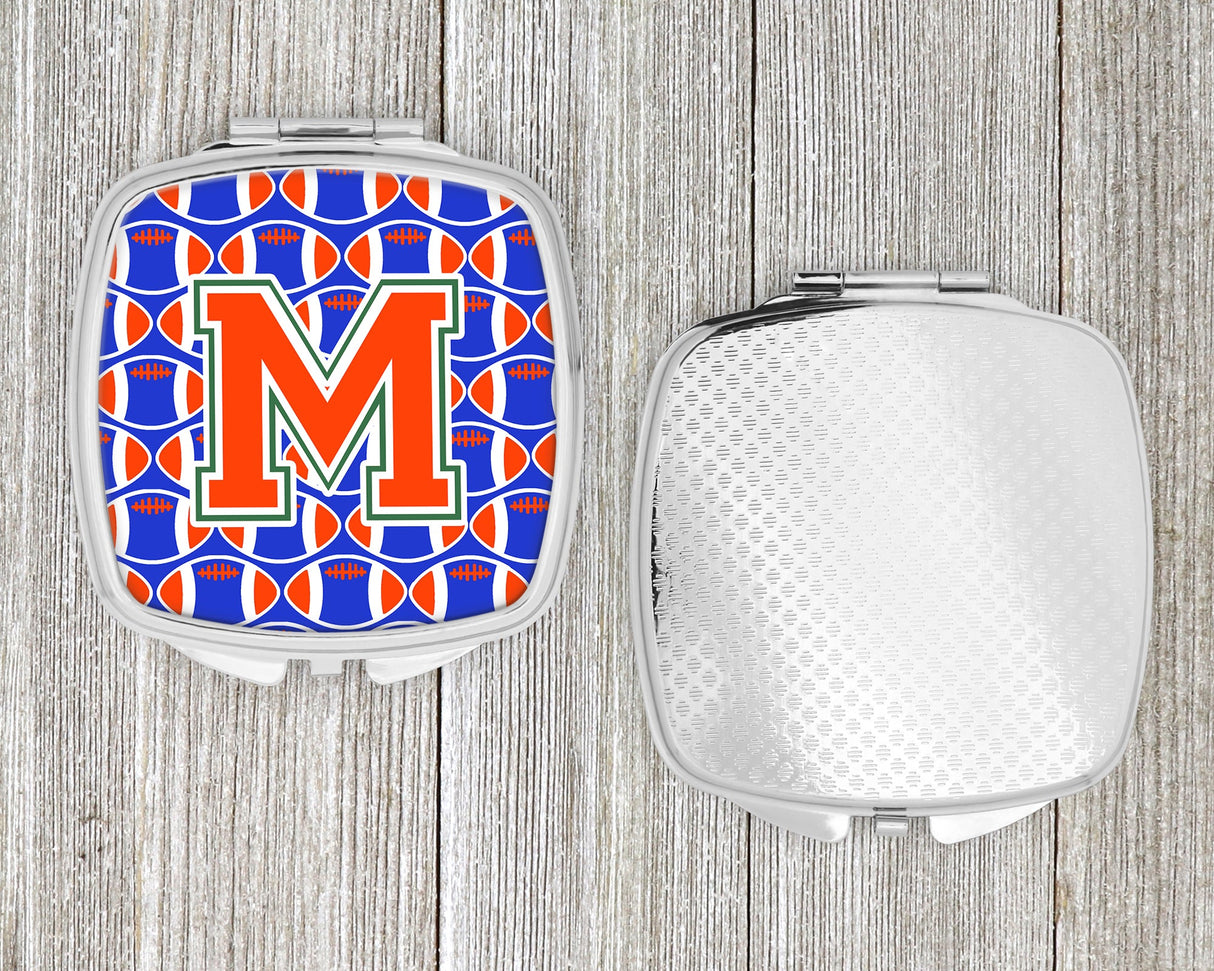 Letter M Football Green, Blue and Orange Compact Mirror CJ1083-MSCM by Caroline's Treasures