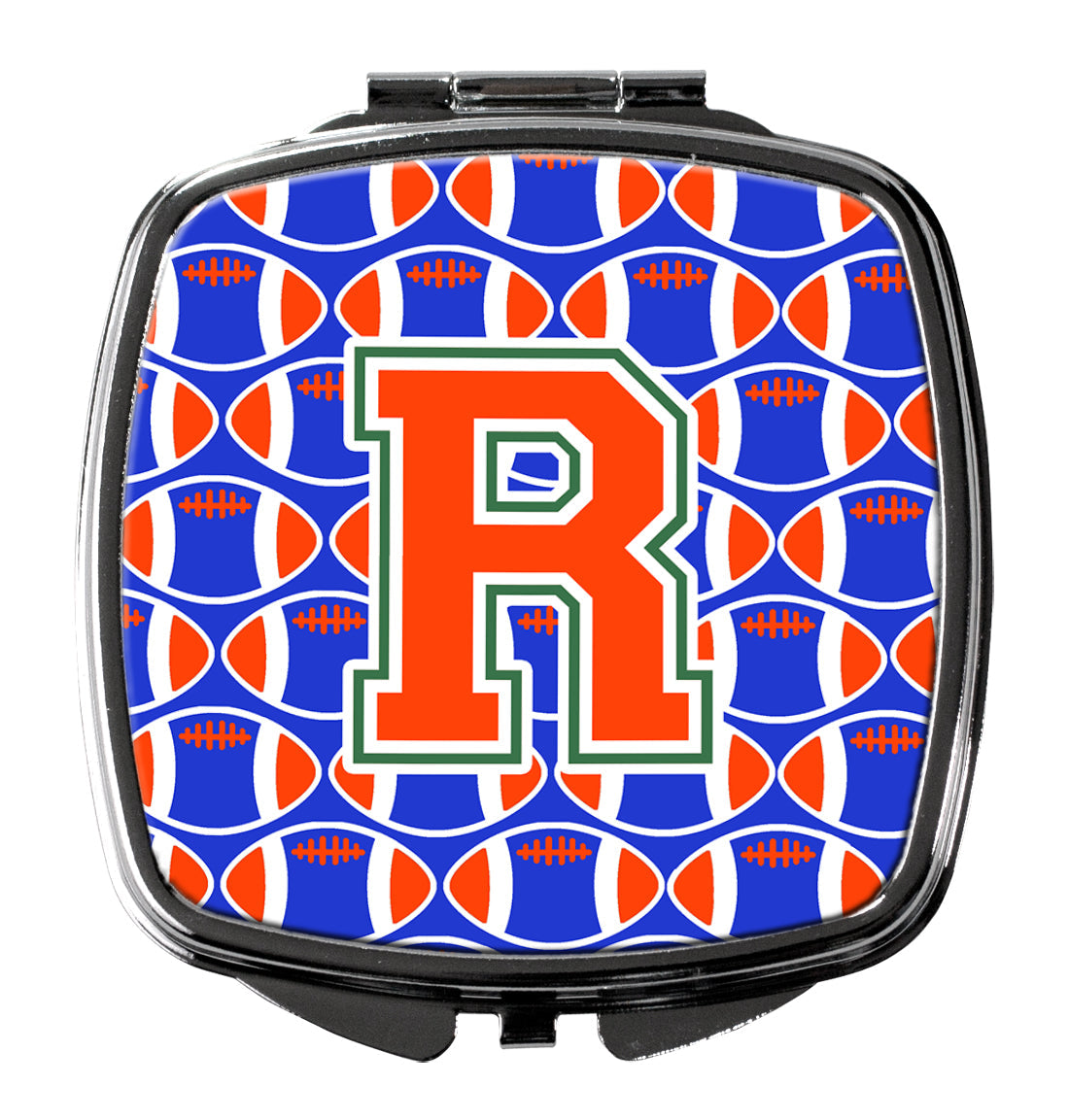 Letter R Football Green, Blue and Orange Compact Mirror CJ1083-RSCM by Caroline's Treasures